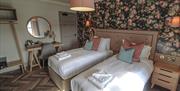 Twin bedroom at Pooley Bridge Inn in the Lake District, Cumbria