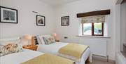 Twin bedroom at Rigg Barn at Fornside Farm Cottages in St Johns-in-the-Vale, Lake District © Jo Crompton Photography