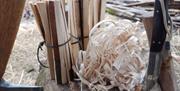 Firestarting materials at the The Flame experience with Green Man Survival in the Lake District, Cumbria