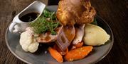 Roast dinner from The Greyhound Inn in Shap, Cumbria