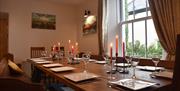 Dining table in The Tall House, Keswick in the Lake District, Cumbria