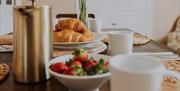 Breakfast spread in the Dining Room at The Pheasant Lodge near Grange-over-Sands, Cumbria