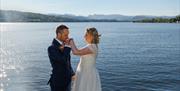 Bridal couple, photographed in the Lake District, Cumbria by Fellside Weddings Photography