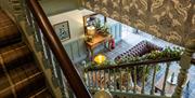 Stairwell with garland decor at Heather Glen Country House in Ainstable, Cumbria © Al Topping