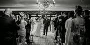 Black and white photo of the Bridal couple at Heather Glen Country House in Ainstable, Cumbria