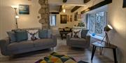 Living area at Corner Cottage at Brackenthwaite Farm near Arnside, Cumbria