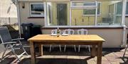 Back garden seating at Self Catering Cottage in Cockermouth, Cumbria