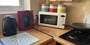 Kitchen equipment at Self Catering Cottage in Cockermouth, Cumbria