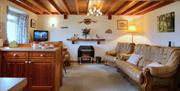 Lounge and Kitchen at Spring Bank Cottage in Grange-over-Sands, Cumbria