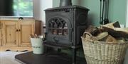 Wood burner at Lishman House at The Patterdale Estate in Glenridding, Lake District