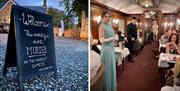 Signage and Actors at Murder Mystery Nights at Bassenthwaite Lake Station in Bassenthwaite Lake, Lake District