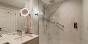 Ensuite shower room at The Borrowdale Hotel in Borrowdale, Lake District