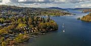 Aerial view of Fallbarrow Holiday Park in Bowness-on-Windermere, Lake District