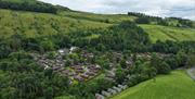 Aerial view of Limefitt Holiday Park in Troutbeck, Lake District