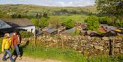 Walking in the grounds at Limefitt Holiday Park in Troutbeck, Lake District