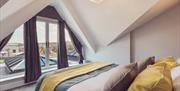Double bedroom with a view at The Dunes Hotel in Barrow-in-Furness, Cumbria