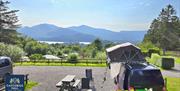 Touring pitches with scenic views at Castlerigg Hall Caravan & Camping Park near Keswick, Lake District