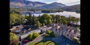 Aerial view of The Lingholm Estate in Portinscale, Lake District