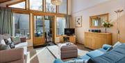 Living area inside a lodge at Keswick Bridge in Keswick, Lake District