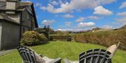 Garden views on a sunny day at Sawrey Cottages in Far Sawrey, Lake District