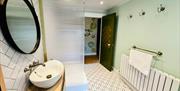 Shower room in Arcade Royale from Muddy Boots Escapes in Kirkby Stephen, Cumbria