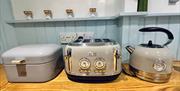 Kitchen appliances in Arcade Royale from Muddy Boots Escapes in Kirkby Stephen, Cumbria