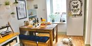 Dining table in the kitchen in Arcade Royale from Muddy Boots Escapes in Kirkby Stephen, Cumbria