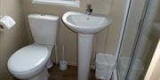 Toilet and Shower in a Caravan at Spoon Hall Caravans near Coniston, Lake District