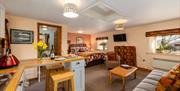 Apartment with double bed and kitchenette at Mosedale End Farm B&B and Glamping Pod in the Lake District, Cumbria