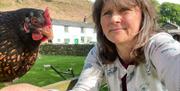 Meet the chickens at Mosedale End Farm B&B and Glamping Pod in the Lake District, Cumbria