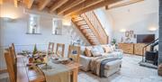 Dining and Living Space in The Byre at The Green Cumbria in Ravenstonedale, Cumbria