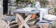 Picnic Table in The Byre at The Green Cumbria in Ravenstonedale, Cumbria