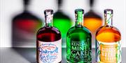 Trio of Liqueurs from Pennington's Spirits: Bakewell Gin Liqueur, Kendal Mint Cake Liqueur, and Gingerbread Liqueur