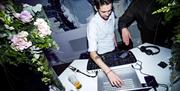 Adam Marta DJing at an event at The Halston in Carlisle, Cumbria © Chelsea Cannar Photography
