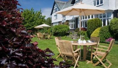 Outdoor seating at Lindeth Howe