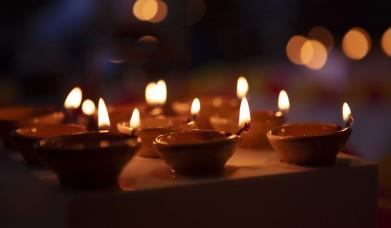 Diwali candles at Farlam Hall