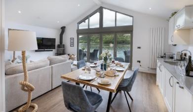 Living area in a self catered unit at Hill of Oaks