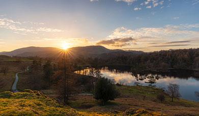 Sunset over Windermere in the Lake District, Cumbria