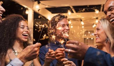 Guests celebrating New Year's at the Lake District Castle Inn