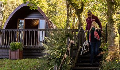 Couple at a Camping Pod at Park Cliffe