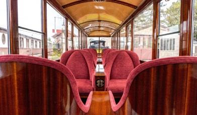 Interior of a Pullman Carriage at Ravenglass & Eskdale Railway