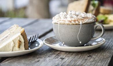 Hot Drink from the café at Sizergh Castle near Kendal, Cumbria