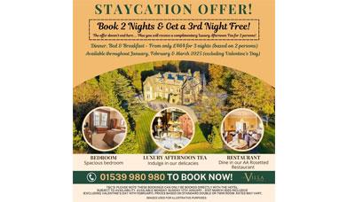 Ad for a staycation offer at The Villa, Levens