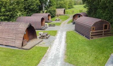 Glamping units at Woodclose Park