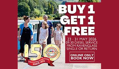 Buy One Get One Free on Selected Half-term Ravenglass and Eskdale Railway Journeys