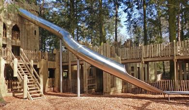 Slide and Lost Castle Adventure Playground at Lowther Castle & Gardens in Lowther, Lake District