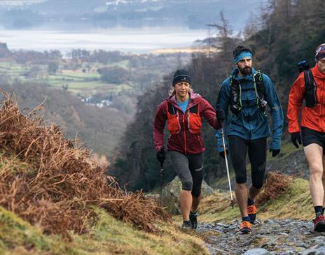 Trail Runners Training for the 13 Valleys Ultra Event in the Lake District, Cumbria