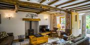 The Hyning Estate - Characterful Lounge with Leather Sofas & Inglenook