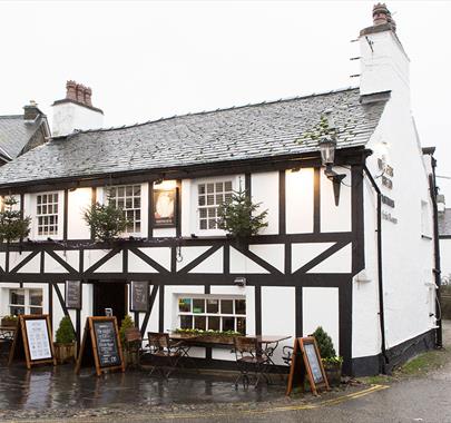 Exterior at The Queens Head in Hawkshead, Lake District
