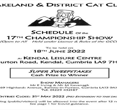Lakeland & District Cat Club All breed cat show